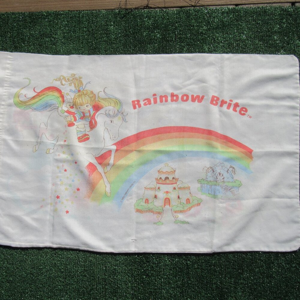 Vintage 1983 Rainbow Brite Standard Pillowcase Pillow Case Hallmark